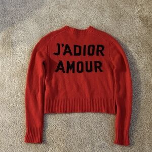 Dior Red J'ADIOR AMOUR Crew Neck Sweater